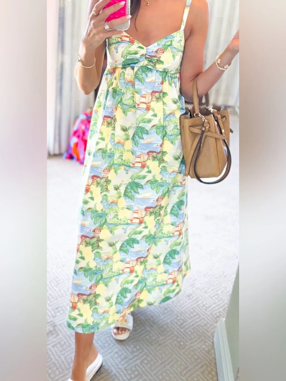Abercrombie Maxi Dress Small Lemon Italian Summer Beachy Vibes